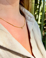 Load image into Gallery viewer, Rustic Yellow Diamond Necklace with Desert Diamonds and Gold Fill Tubes