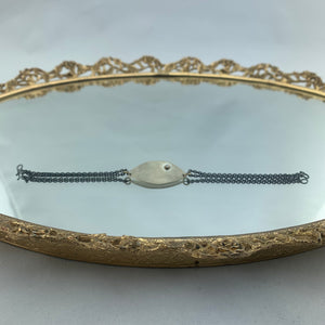 Silver ID Bracelet with Diamond
