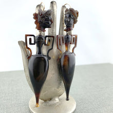 Load image into Gallery viewer, Antique Amphora and Cameo Tortoise Shell Earrings