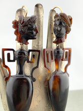 Load image into Gallery viewer, Antique Amphora and Cameo Tortoise Shell Earrings
