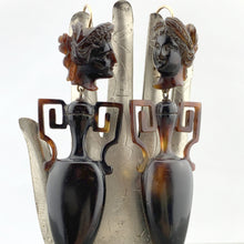 Load image into Gallery viewer, Antique Amphora and Cameo Tortoise Shell Earrings