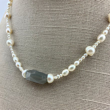 Load image into Gallery viewer, Pearl Strand Necklace with Precious Gemstone
