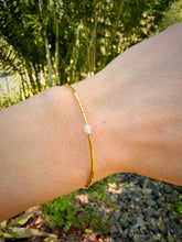Load image into Gallery viewer, Rustic Diamond Bracelet with Gold Fill Tubes
