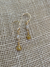 Load image into Gallery viewer, Petite Rustic Yellow Diamond Earrings in 18K Gold
