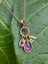 Load image into Gallery viewer, 3 Charm Rose Gold Necklace
