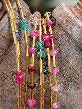 Load image into Gallery viewer, Emerald and Gold Tube Bracelet

