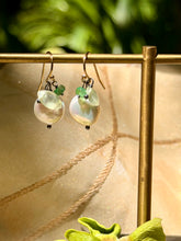 Load image into Gallery viewer, Emerald, Prehnite &amp; Pearl Drop Earrings
