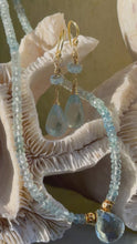 Load and play video in Gallery viewer, Aquamarine Beaded Necklace with Gold
