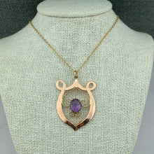 Load image into Gallery viewer, Vintage Gold and Amethyst Necklace
