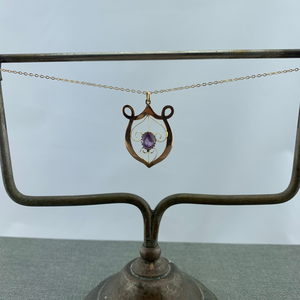 Vintage Gold and Amethyst Necklace