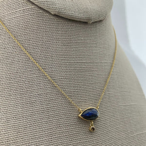 Faceted Labradorite and Diamond Necklace