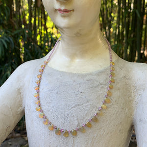 Ethiopian Opal and Pink Tourmaline Necklace