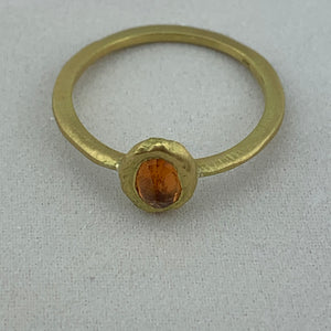 18k Orange Sapphire Ring