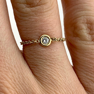 14k Bezel Set Diamond Ring