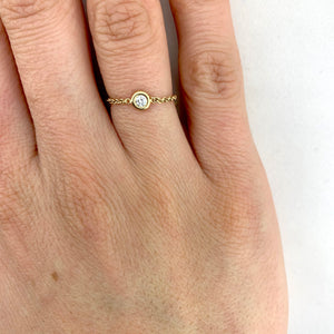 14k Bezel Set Diamond Ring