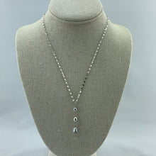 Load image into Gallery viewer, 3 Pearl and Diamond Necklace on 14k White Gold Chain

