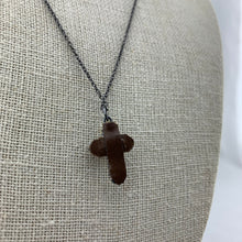 Load image into Gallery viewer, Pearl Cross Necklace with Center Coral
