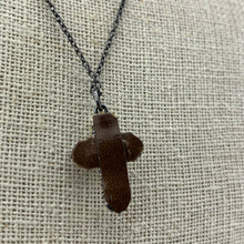 Load image into Gallery viewer, Pearl Cross Necklace with Center Coral
