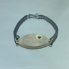 Load image into Gallery viewer, Silver ID Bracelet with Diamond
