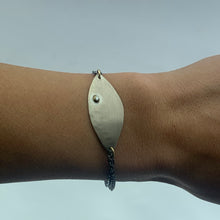 Load image into Gallery viewer, Silver ID Bracelet with Diamond
