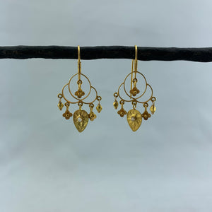 Gold and Rosecut Diamond Earrings