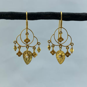 Gold and Rosecut Diamond Earrings