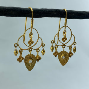 Gold and Rosecut Diamond Earrings