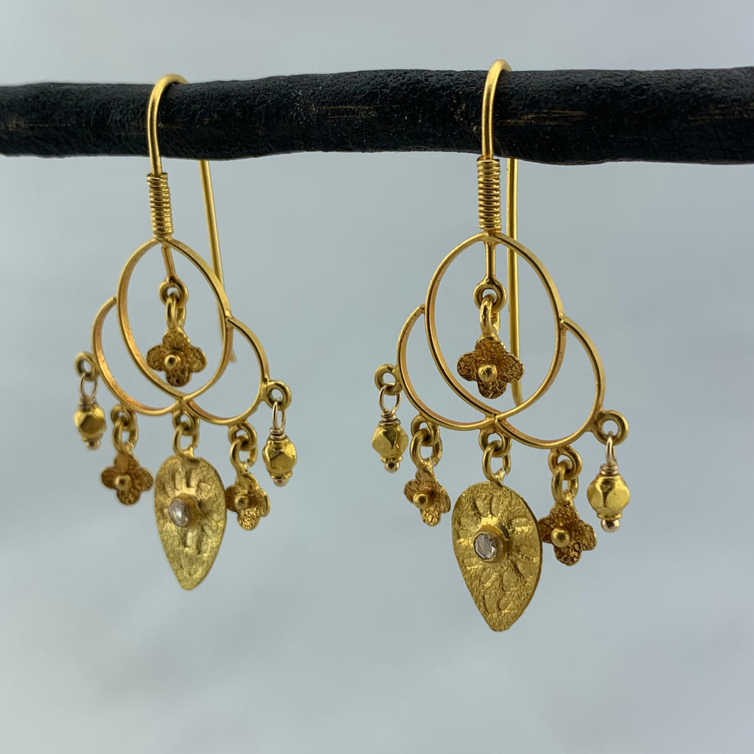Gold and Rosecut Diamond Earrings