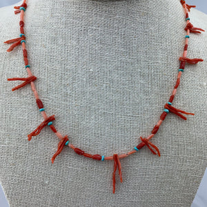 Coral Multi and Turquoise Necklace