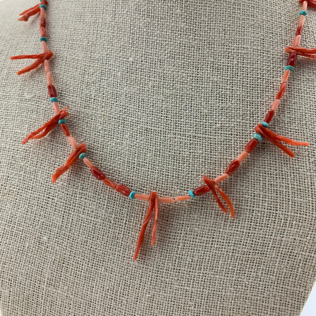 Coral Multi and Turquoise Necklace