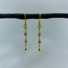 Load image into Gallery viewer, Gold and Colorful Diamond Earrings
