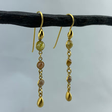 Load image into Gallery viewer, Gold and Colorful Diamond Earrings
