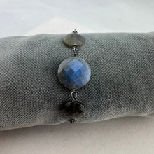 Load image into Gallery viewer, Triple Labradorite Adjustable Bracelet
