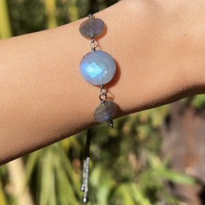 Triple Labradorite Adjustable Bracelet