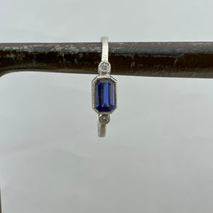 Sapphire Diamond and Platinum Ring