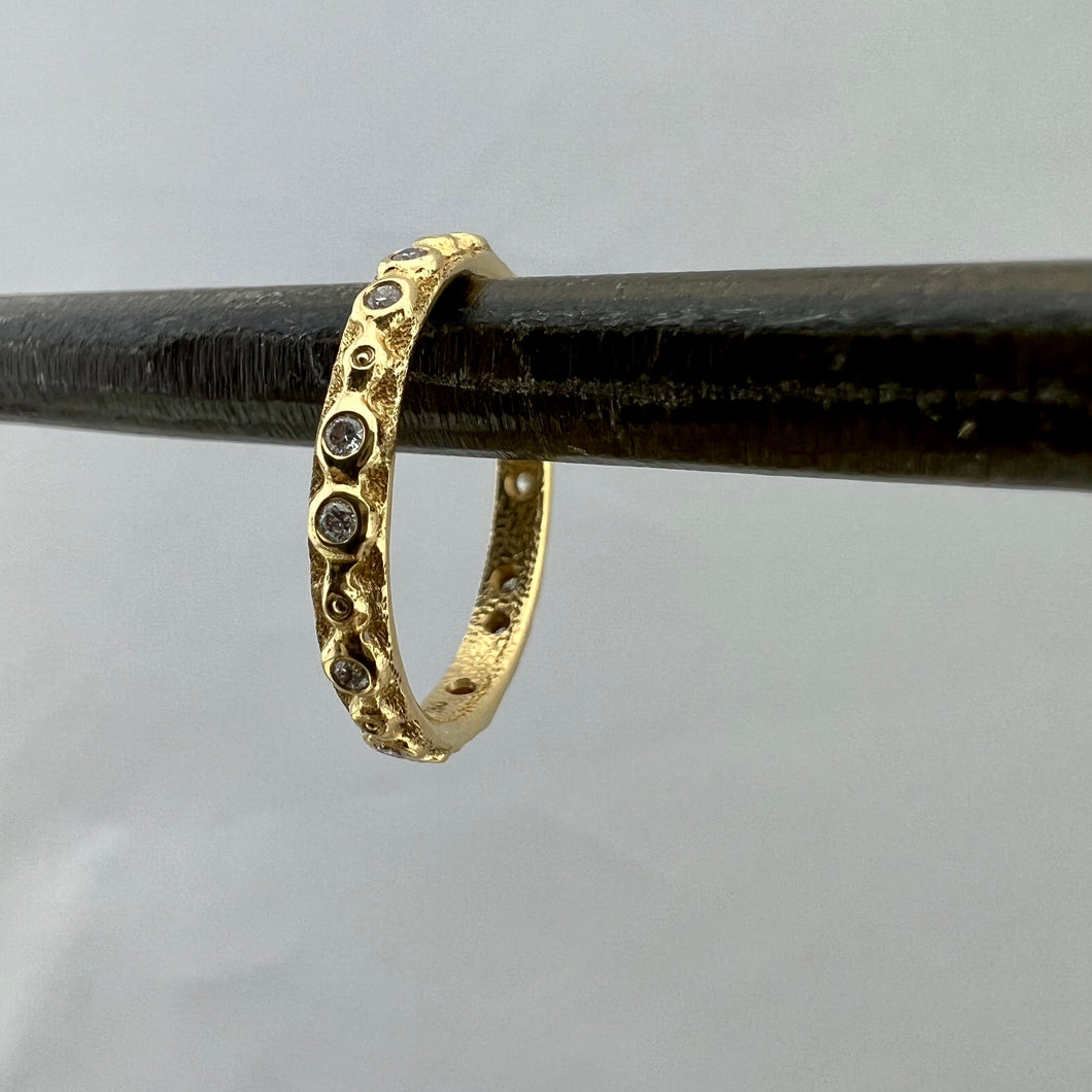 Gold Ring with White Diamonds