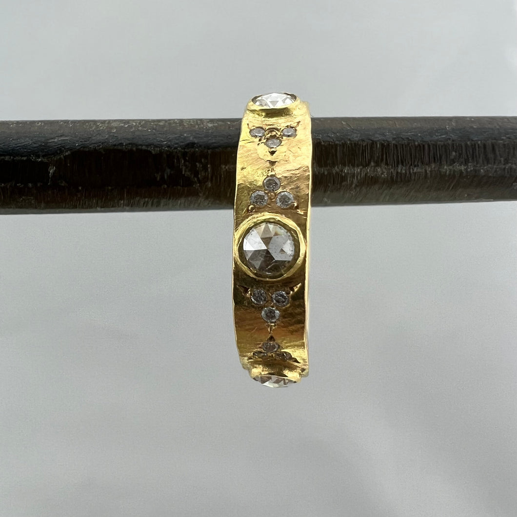 Gold Ring with Multiple Diamonds