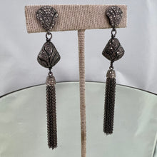 Load image into Gallery viewer, Art Deco Diamond Tassel Earrings
