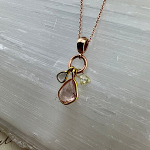 3 Charm Rose Gold Necklace
