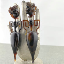 Load image into Gallery viewer, Antique Amphora and Cameo Tortoise Shell Earrings
