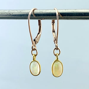 14k Gold and Ethiopian Opal Earrings