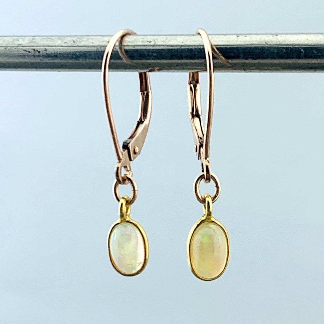 14k Gold and Ethiopian Opal Earrings