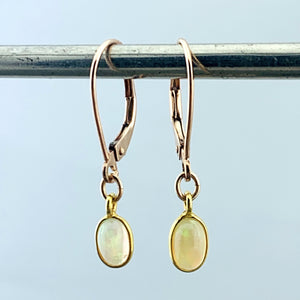 14k Gold and Ethiopian Opal Earrings