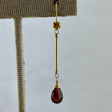 Load image into Gallery viewer, Garnet and Gold Drop Earrings
