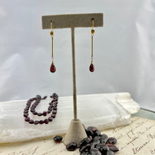 Load image into Gallery viewer, Garnet and Gold Drop Earrings
