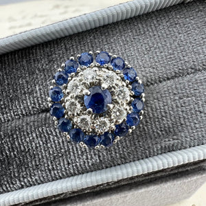 Sapphire and Diamond Cocktail Ring