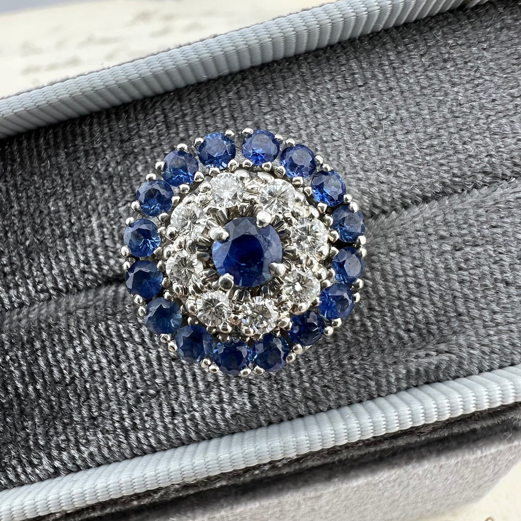 Sapphire and Diamond Cocktail Ring