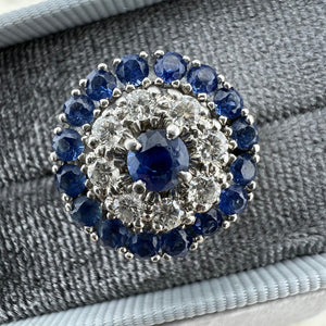 Sapphire and Diamond Cocktail Ring