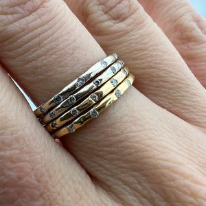 Gold and Diamond Stacking Rings