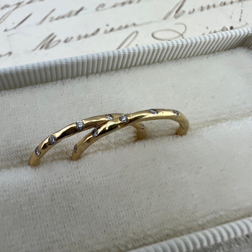 Gold and Diamond Stacking Rings